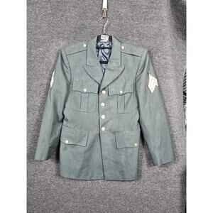 VTG DSCP Coat Mens 38S Wool Polyester Dress Uniform Military Jacket 90s